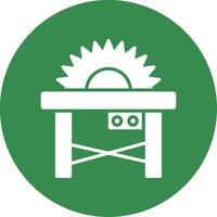 Table Saw Multi Color Circle Icon vector