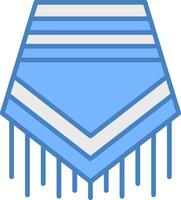 Poncho Line Filled Blue Icon vector