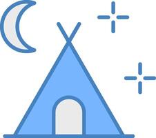 Camping Line Filled Blue Icon vector