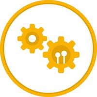 Settings Flat Circle Icon vector