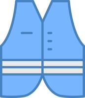 Vest Line Filled Blue Icon vector