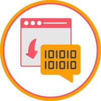 Binary Code Flat Circle Icon vector