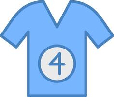 Shirt Line Filled Blue Icon vector