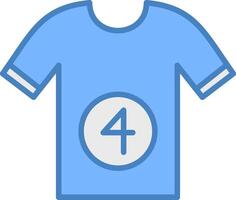 Shirt Line Filled Blue Icon vector