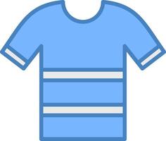 Shirt Line Filled Blue Icon vector