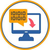 Binary Code Flat Circle Icon vector