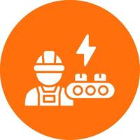 industrial trabajador multi color circulo icono vector