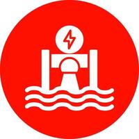 Hydroelectricity Multi Color Circle Icon vector