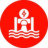 Hydroelectricity Multi Color Circle Icon vector