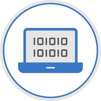 Binary Code Flat Circle Icon vector