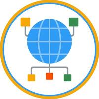 Global Organization Flat Circle Icon vector