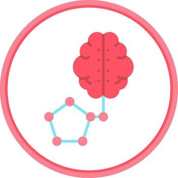 Artificial Intelligence Flat Circle Icon vector