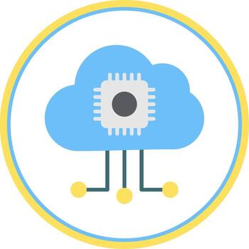 Cloud Computing Flat Circle Icon vector