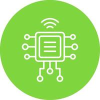 Computer Chip Multi Color Circle Icon vector