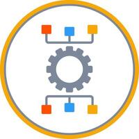 Workflow Planning Flat Circle Icon vector