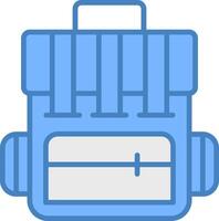 Backpack Line Filled Blue Icon vector