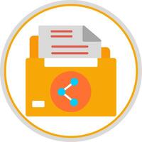 Sharing File Flat Circle Icon vector