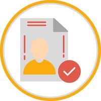 File Approved Flat Circle Icon vector