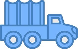 Truck Line Filled Blue Icon vector