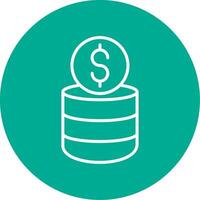 Coin Stack Multi Color Circle Icon vector