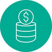 Coin Stack Multi Color Circle Icon vector