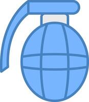 Grenade Line Filled Blue Icon vector