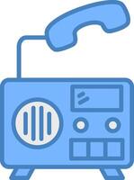 Radio Line Filled Blue Icon vector
