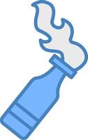 Bottle Line Filled Blue Icon vector