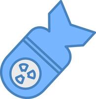 Bomb Line Filled Blue Icon vector