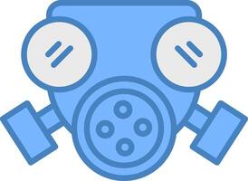 Mask Line Filled Blue Icon vector