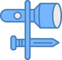 Torch Line Filled Blue Icon vector