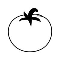 negro y blanco lineal tomate icono vector