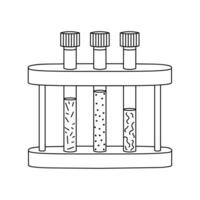 Test tube stand with test tubes vector