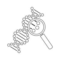 DNA model research testing outline icon vector