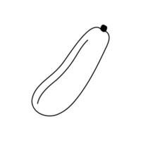 Black and white zucchini line icon vector