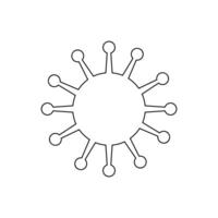 Virus model outline icon isolated in white vector