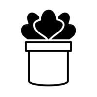 Plant in the pot line icon isolated on white vector