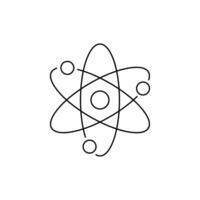 Atom model outline icon isolated in white vector