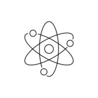 Atom model outline icon isolated in white vector