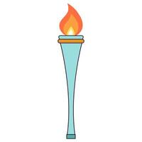 Torch with fire flat icon vector