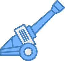 Artillery Line Filled Blue Icon vector