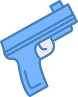 Pistol Line Filled Blue Icon vector