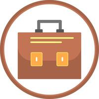 Briefcase Flat Circle Icon vector