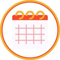 Calendar Flat Circle Icon vector
