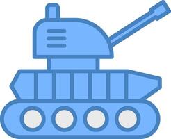 tanque línea lleno azul icono vector