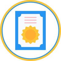 Certificate Flat Circle Icon vector