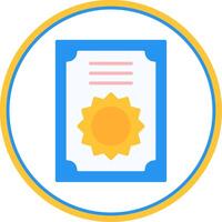 Certificate Flat Circle Icon vector