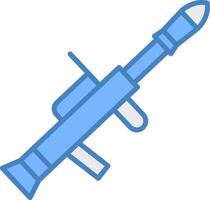 Gun Line Filled Blue Icon vector