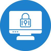 Locked Computer Multi Color Circle Icon vector