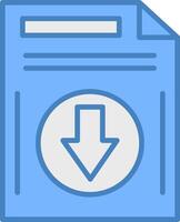 Download File Line Filled Blue Icon vector